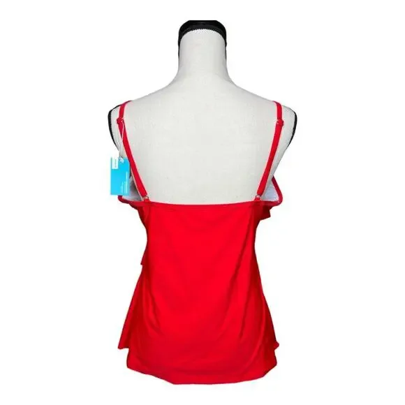 Summer Mae Red Tankini Top Size 2XL - Picture 3 of 6